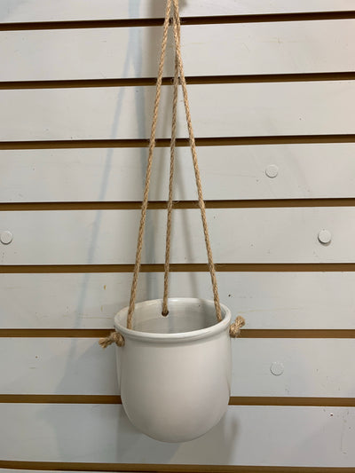 4” White Hanging Pot