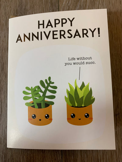 Anniversary- Succulents Card